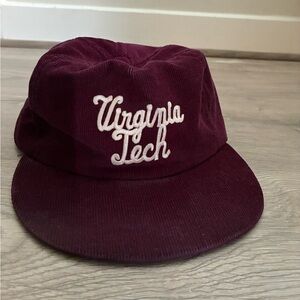 Vintage Virginia Tech Maroon Corduroy SnapBack Hat